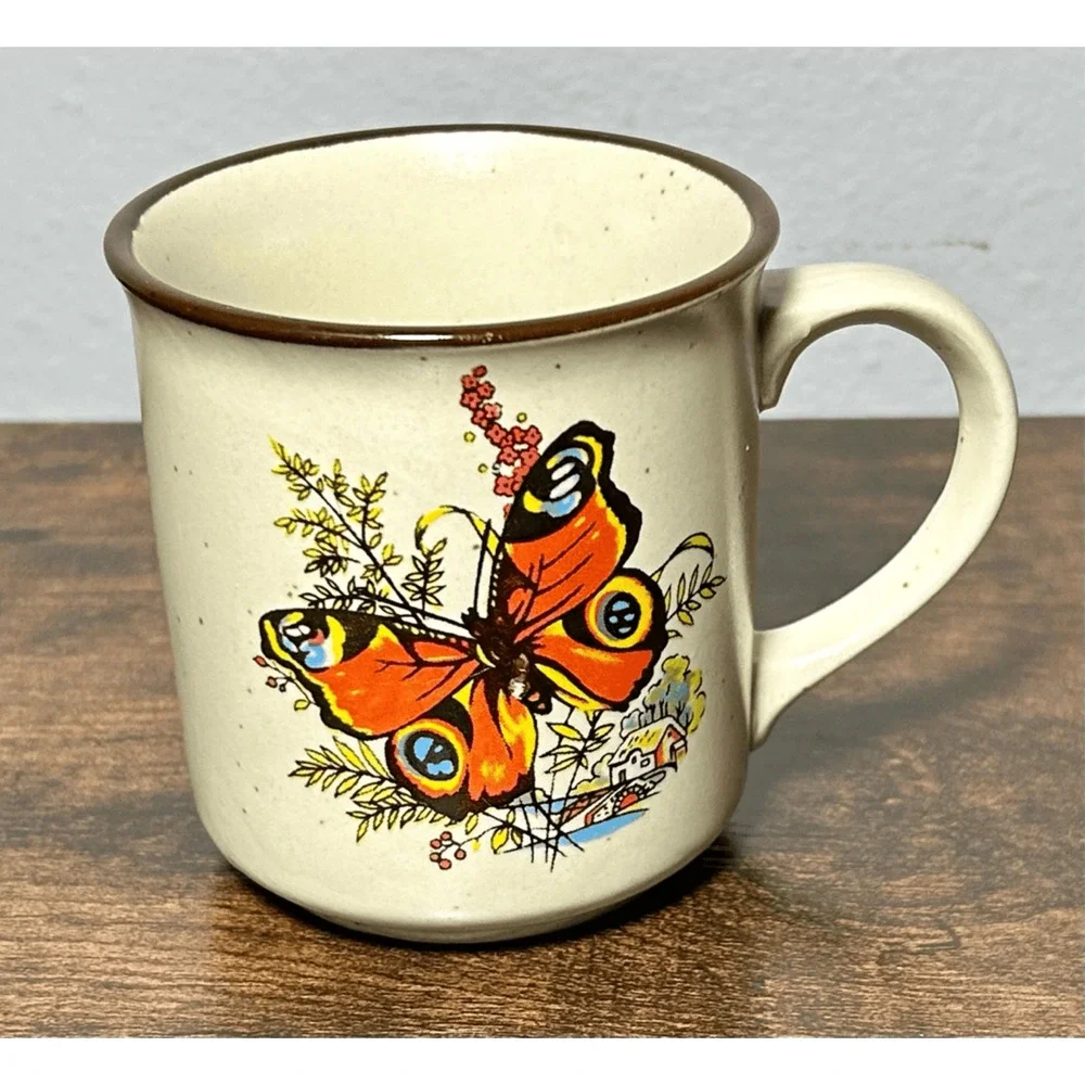 Vintage Viking Stoneware Butterfly Tea Coffee Mug Replacement